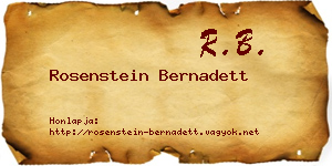 Rosenstein Bernadett névjegykártya